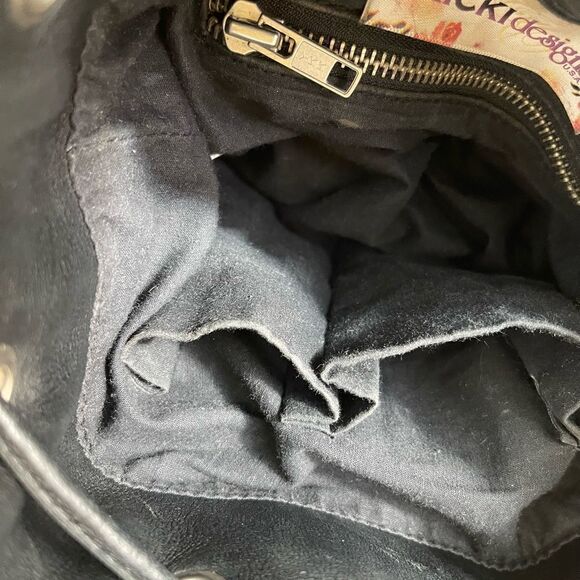 Ricki Design USA Boho multi color beaded bucket shoulder bag black leath… - Picture 12 of 12